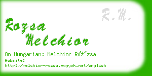 rozsa melchior business card